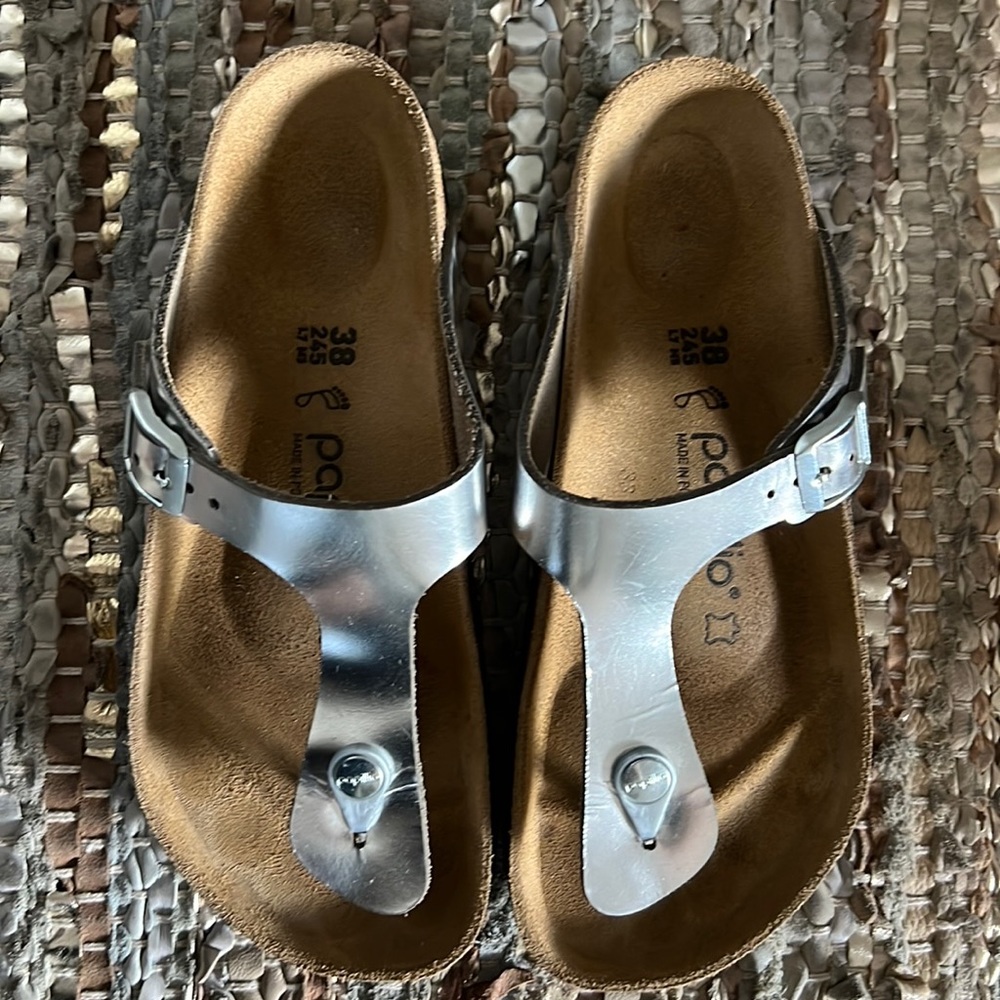 Birkenstock Gizeh platform silver 38 regular fit